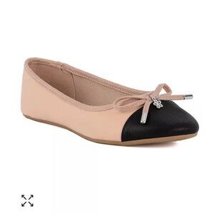 NWT Sugar Florah Ballet Flats Size 9 Nude and Black